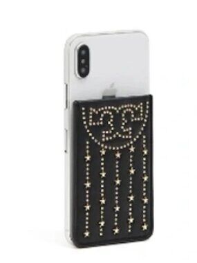 NEW Tory Burch Fleming Star Stud Leather Phone Card Pocket